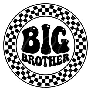 Big Brother SVG, PNG, PDF, Koszulka Big Brother Png, Ogłoszenie o narodzinach dziecka, Rodzeństwo Svg, Retro faliste, groovy litery, Plik do cięcia Cricut, Sylwetka.