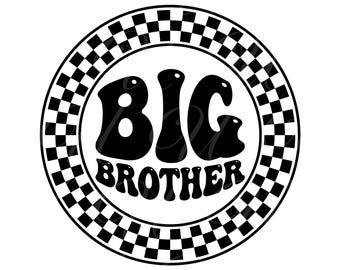 Big Brother SVG, PNG, PDF, Big Brother Shirt Png, Baby Announcement, Siblings Svg, Retro Wavy Groovy Letters, Cut File Cricut, Silhouette.