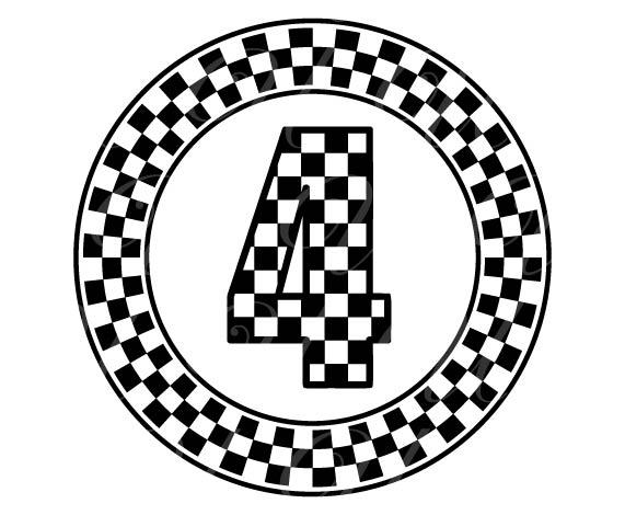 Checkered Number Four SVG, PNG, PDF, Checkered Number 4 Shirt, Fourth ...
