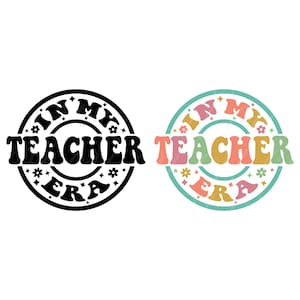 En mi época de maestro SVG, PNG, PDF, Camiseta de maestro Png, Diseño de maestro, Vida de maestro Svg, Letras retro onduladas y elegantes, Archivo de corte Cricut, Silueta