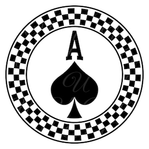 Ace Of Spades SVG, PNG, PDF, Play Card Symbol Shirt Svg, Ace Of Spades Symbol Png, Checkered Circle, Play Card Cut File Cricut, Silhouette.
