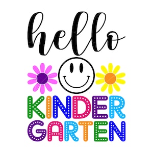 Hallo Kindergarten SVG, PNG, PDF, Kindergarten Shirt, Erster Schultag Png, Kinder Design, Schulanfang, Cut File Cricut, Silhouette.