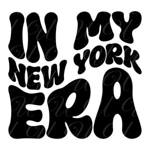 In meiner New York Era SVG, PNG, PDF, New York Shirt Png, Bundesstaat New York, Reise PNG, Retro gewellte Groovy Buchstaben, Schnittdatei Cricut, Silhouette.