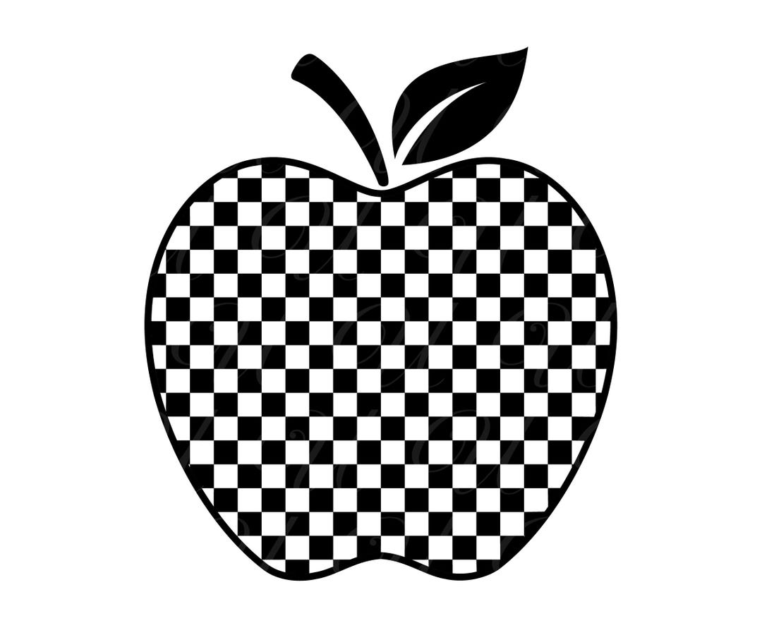 Apple SVG, PNG, PDF, Apple Shirt, Teacher Shirt Design, Checkered ...