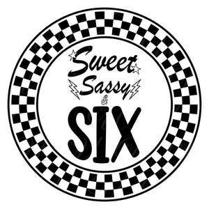 Sweet Sassy And Six SVG, PNG, PDF, shirt 6e verjaardag, Bday Boy png, Bday Girl Svg, Bday Party png, 6 jaar oud snijbestand Cricut, silhouet.