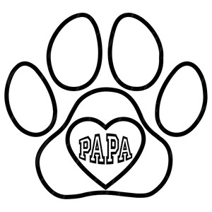 Papa Paw Heart SVG, PNG, PDF, Papa Paw Heart shirt png, kat papa SVG, hond papa png, poot SVG, Vaderdagcadeau, gesneden bestand Cricut, silhouet.