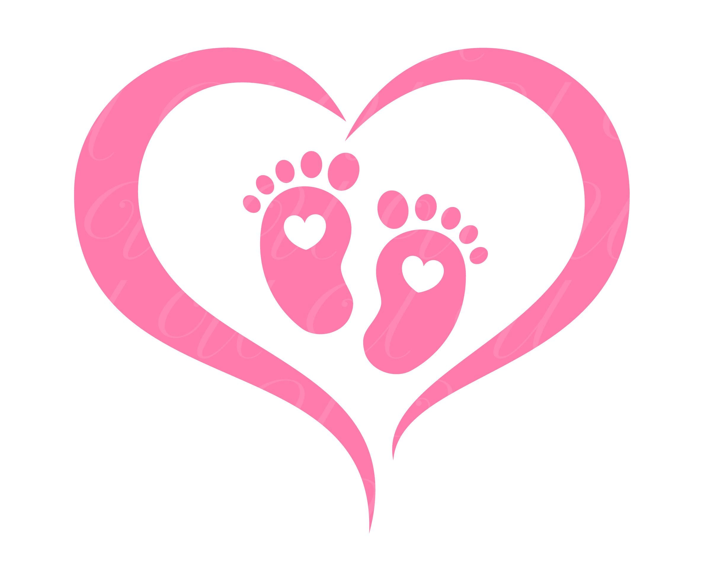Girl Baby Feet SVG, PNG, PDF, Baby Foot Shirt, Baby Footprint, Baby Announcement, Gender Reveal, Baby Shower, Cut File Cricut, Silhouette.