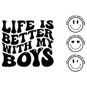 La vita è migliore con i miei ragazzi SVG, PNG, PDF, La vita è migliore con la camicia dei miei ragazzi, Mama Png, Boy Mom Svg, Mom Life, Cut File Cricut, Silhouette.