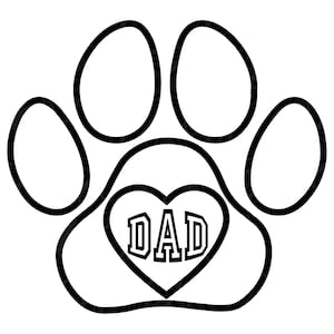 Dad Paw Heart SVG, PNG, PDF, Dad Paw Heart shirt png, kat vader Svg, hond vader png, pootontwerp, Vaderdagcadeau, snijbestand Cricut, silhouet.