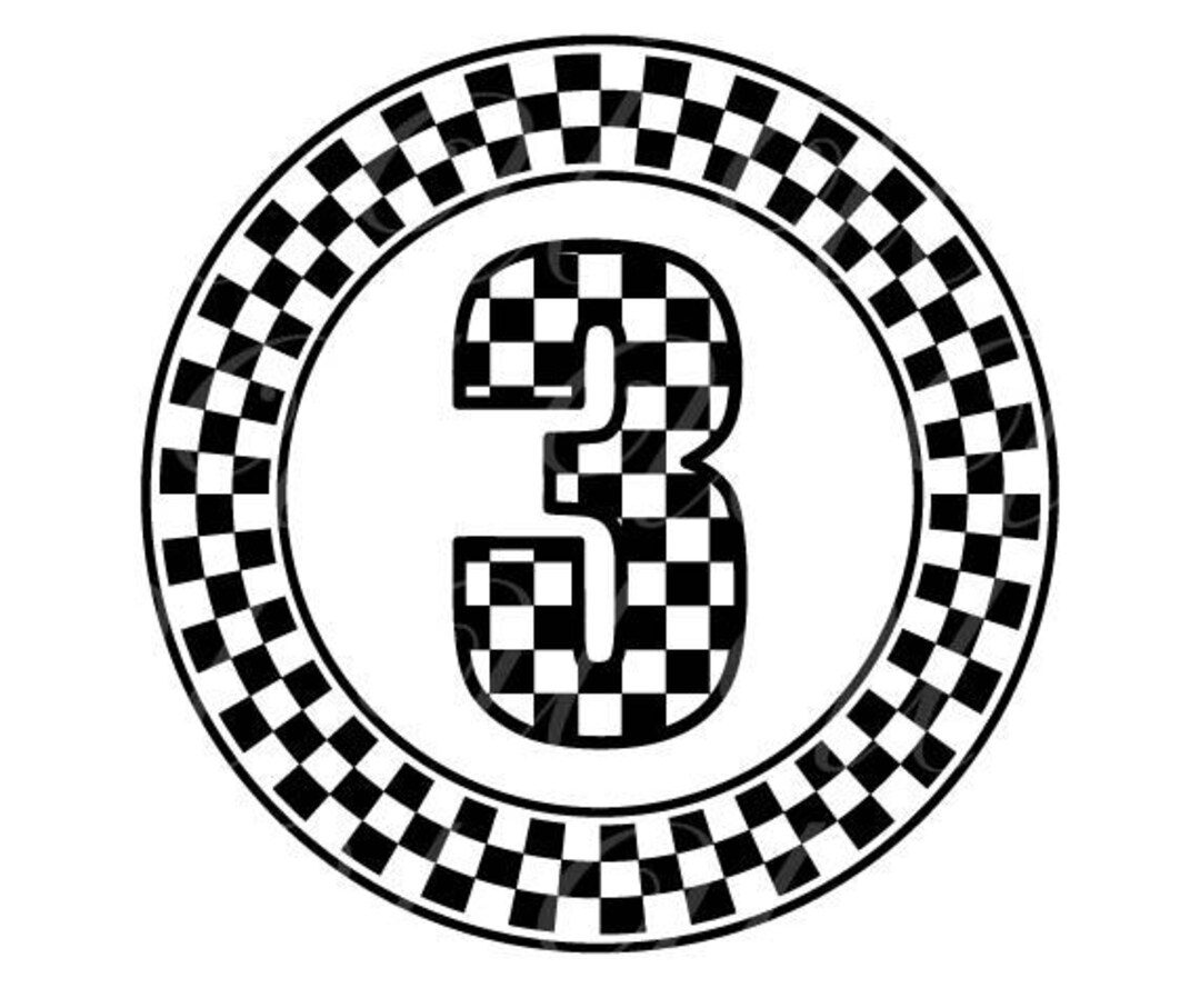 Checkered Number Three SVG, PNG, PDF, Checkered Number 3 Shirt, Third ...
