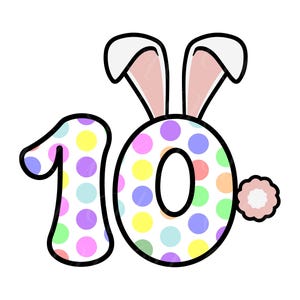 10.Geburtstag SVG, PNG, PDF, 10.Geburtstag Shirt, Bday Mädchen Blatt, Häschen Zahl Zehn, Retro gewellte Groovy Buchstaben, Cut Datei Cricut, Silhouette.