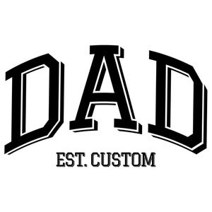 Texto personalizado de papá en SVG, PNG, PDF, SVG personalizado de papá, texto de fuente universitaria personalizada, letras universitarias, archivo de corte Cricut, silueta