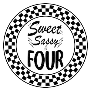 Sweet Sassy And Four SVG, PNG, PDF, shirt 4e verjaardag, Bday Boy png, Bday Girl Svg, Bday Party png, 4 jaar oud gesneden bestand Cricut, silhouet