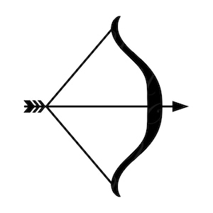 Bow And Arrow SVG, PNG, PDF, Bow And Arrow Shirt Svg, Archery Clipart, Archer Equipment Design, Arrow And Bow Cut File Cricut, Silhouette.