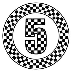 Rutig nummer fem SVG, PNG, PDF, rutig nummer 5-skjorta, femte födelsedagsfest, rutig cirkel, rutig 5-klippfil Cricut, silhuett.