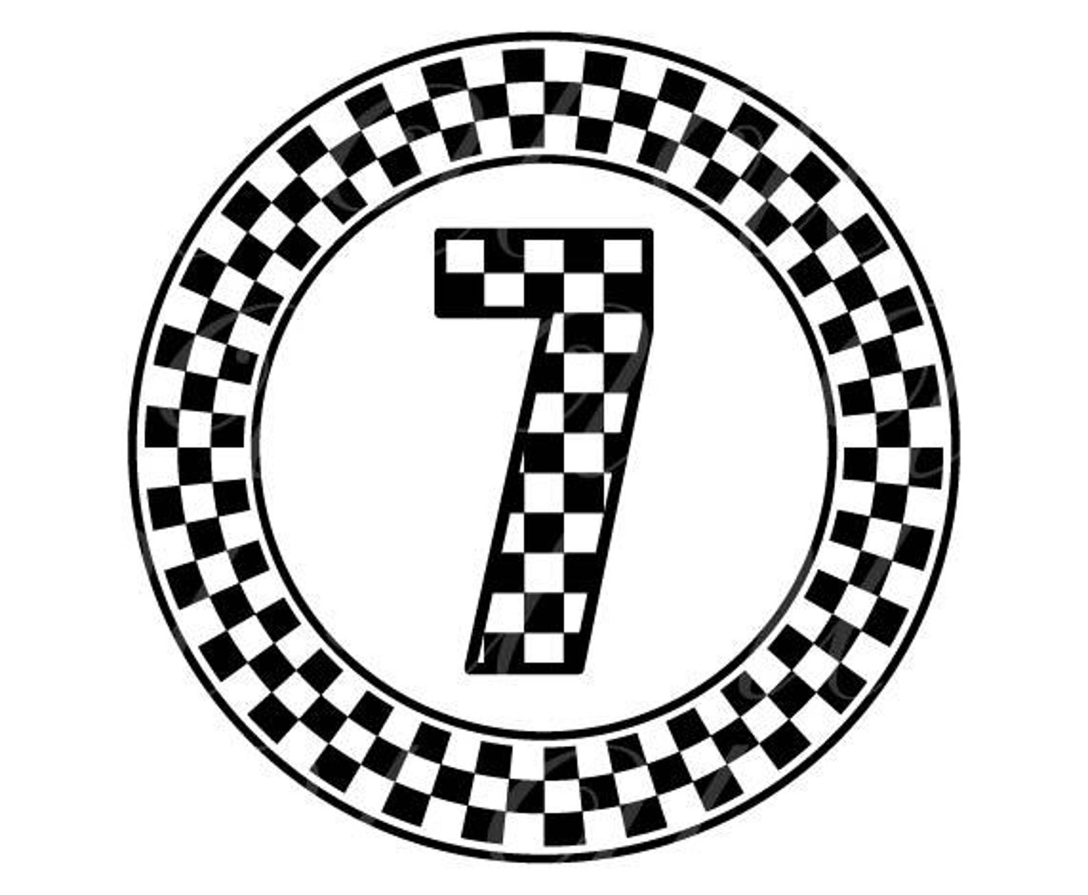 Checkered 7.pdf Checkered Number Seven SVG, PNG, PDF, Checkered Number 7 Tee, Seventh ...