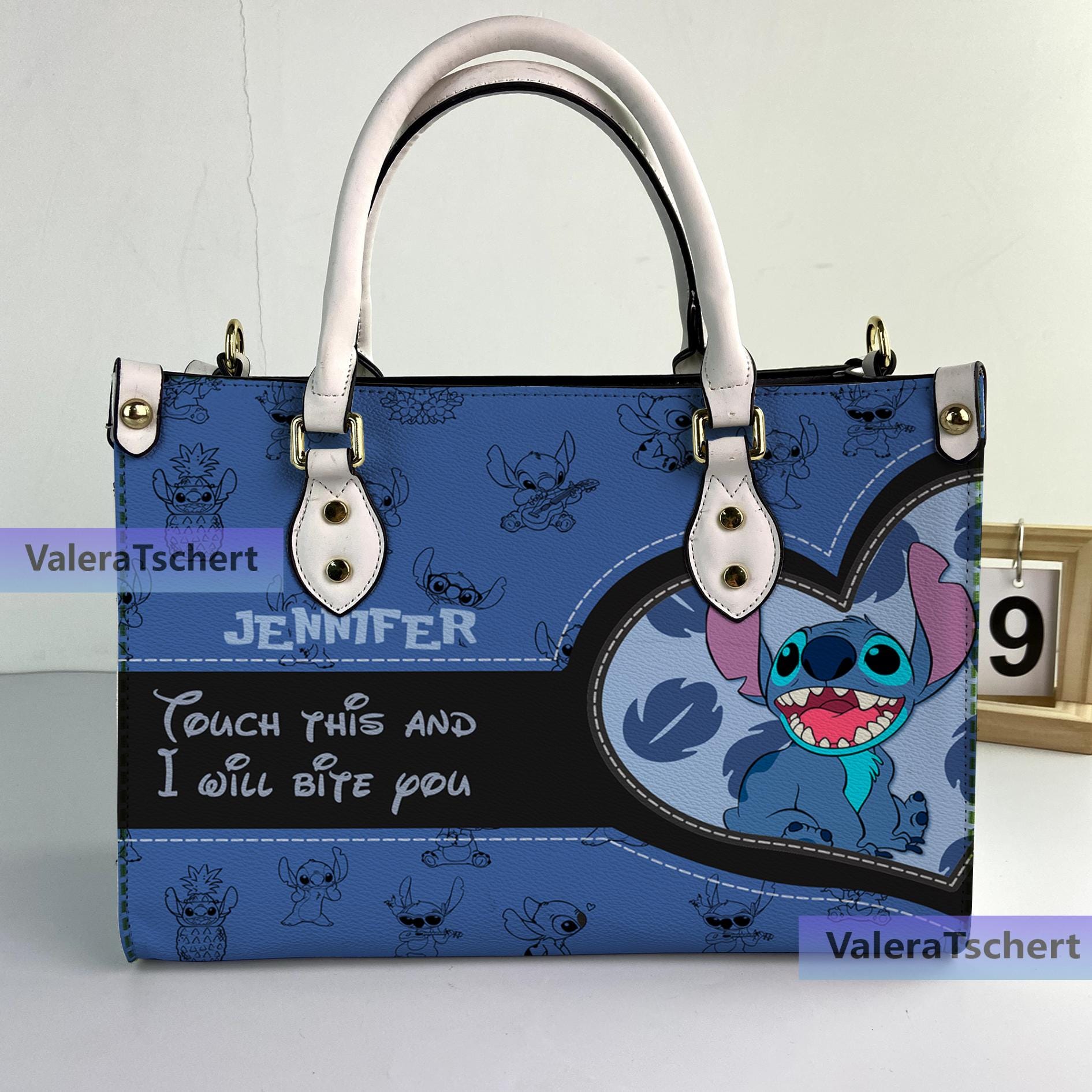 Discover Personalized Stitch Touch This I Will Bite You Leather Handbag, Custom Leather Bag, Crossbody Bag