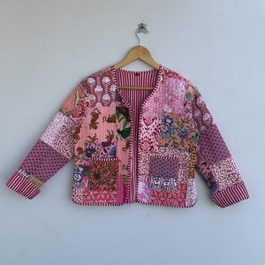 Veste matelassée patchwork en coton style bohème floral automne hiver veste manteau Streetwear Boho veste réversible matelassée pour femme image 5