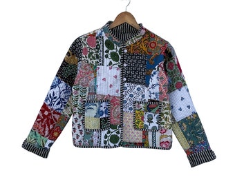 Veste matelassée patchwork en coton style bohème floral automne hiver veste manteau Streetwear Boho veste réversible matelassée pour femme