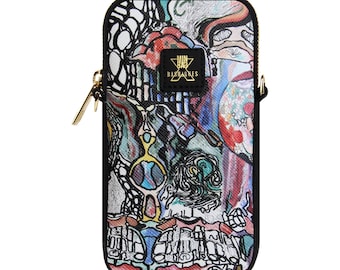 Artistic Vegan Leather Crossbody Phone Bag – Waterproof Mini Purse