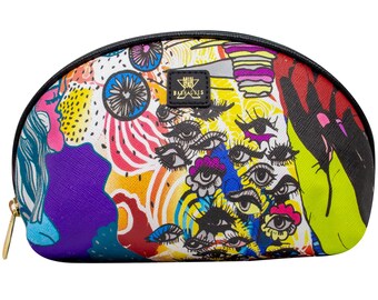 Makeup Bag with Artistic Design – Waterproof Toiletry Bag & Cosmetic Organizer, Unisex Designer Dopp Kit