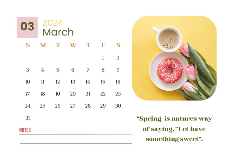 Printable Desk Calendar 2024 Customizable Desk Calendar Digital