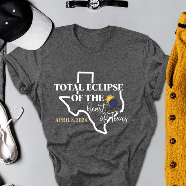 Total Solar Eclipse Texas Shirt, America Eclipse 2024 T shirt, Eclipse Viewing  Texas, State City Eclipse Shirt, April 8th Path of Totality