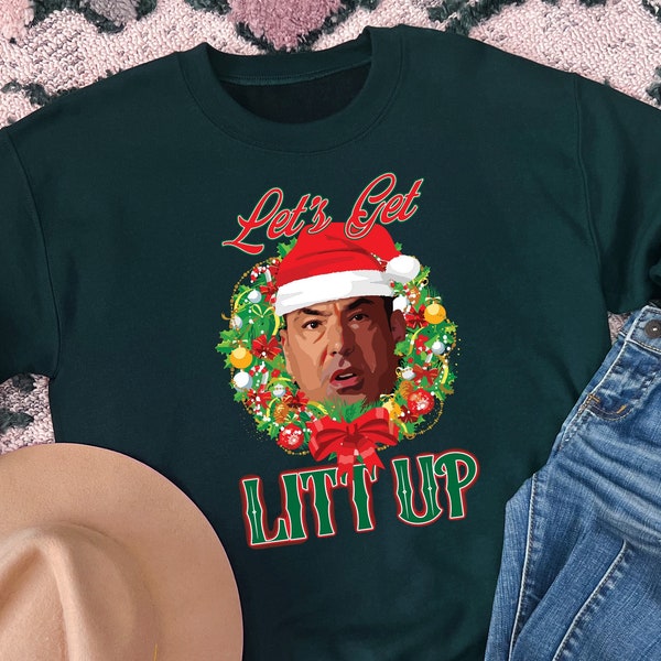 Louis Litt Christmas Sweatshirt, Let's Get Litt Up Funny Santa Christmas Gift Shirt, Retro Ugly Xmas Sweater, 2023 Christmas Party Clothing