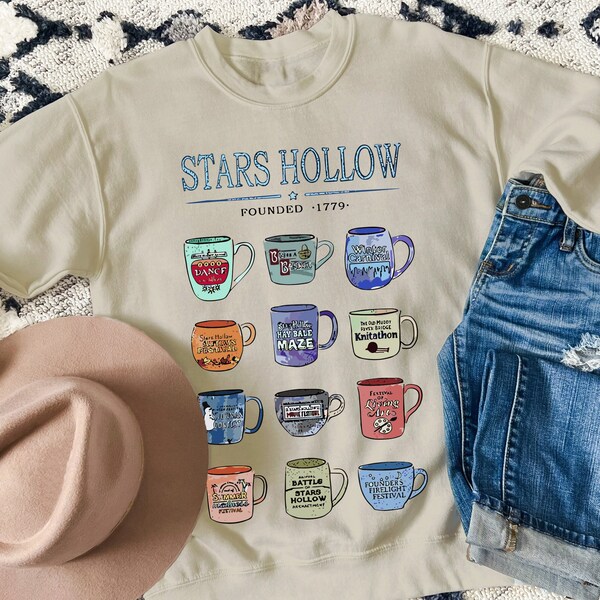 Stars Hollow Vintage Style Crewneck, Luke's Diner Sweatshirt, Gilmore Girls Lovers Gift,  New Year Shirt Gift, Cute Womens Winter Sweater