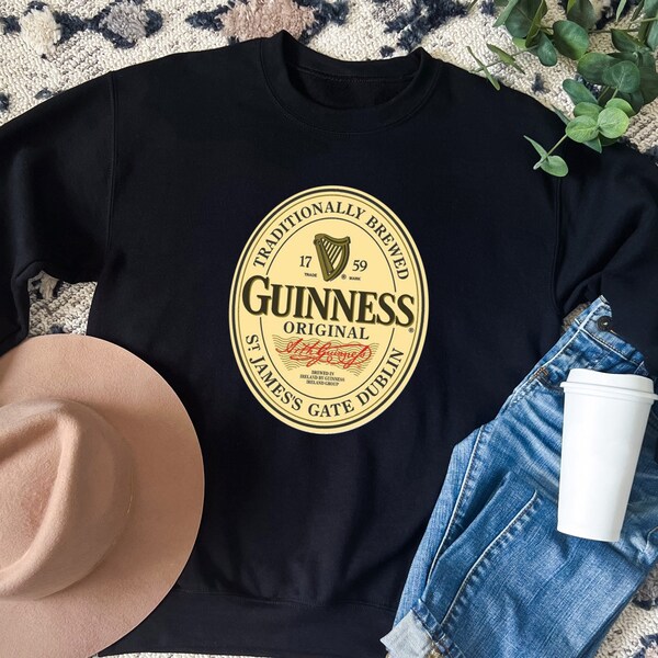 Guinness Beer Unisex Crewneck Sweatshirt, Vintage 1990's Mens Beer T Shirt, Beer Lover Gift, Women Beer Crewneck, Cool Guinness Beer Sweater