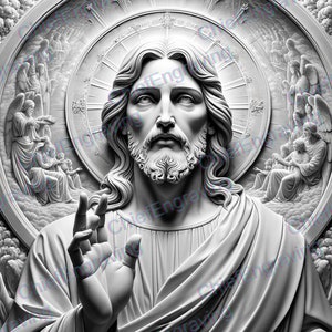 High-Resolution Jesus Laser Engraving PNG Files, Detailed Artwork Images for DIY Projects, Perfect for Quality Marking