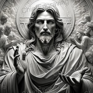 Laser Engraving PNG 3D Illusion Laser Ready Engraving File Digital Download Jesus Christ Art