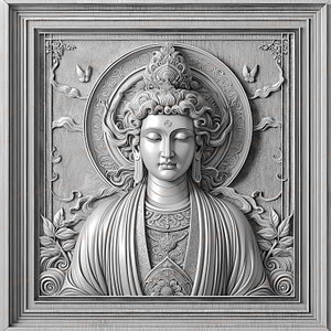 Laser Engraving PNG Files | 3D Illusion | Laser Ready | Engraving File Digital Download | Avalokiteshvara | Mahayana Buddhism | Buddha Art