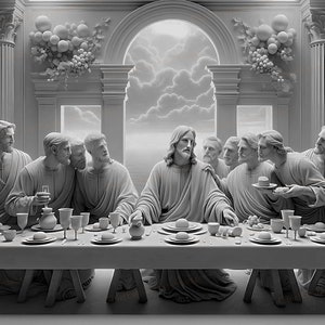 Last Supper Laser Engraving PNG | Jesus Christ Digital Art | Religious Digital Download | Christian | Catholic | Easter Sunday