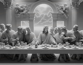 Last Supper Laser Engraving PNG | Jesus Christ Digital Art | Religious Digital Download | Christian | Catholic | Easter Sunday