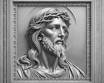 Laser Engraving PNG | 3D Illusion | Laser Ready | Engraving File Digital Download | Jesus Christ Art