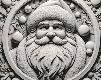 Laser Engraving PNG File, Detailed Artwork Images for DIY Projects, Perfect Gift for Crafters and Makers, Santa Portrait