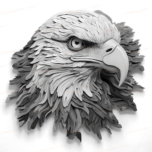 Laser Burn PNG |  Engrave | Laser Ready | Digital Design File | 3D Illusion | Bald Eagle | Freedom | Flag | USA