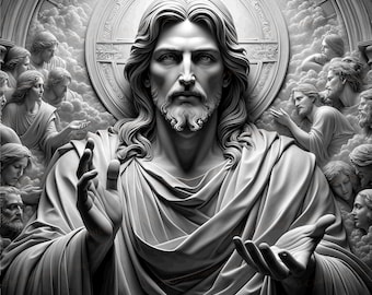 Archivo de grabado láser / Grabado láser PNG / Láser listo / Ilusión 3D / Jesucristo / Archivo de diseño digital / Lightburn