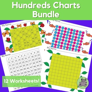 Hundreds Chart Math Activities – Kindergarten, 1st, 2nd Grade | Printable Number Charts & Games | Mindful Creative Kids