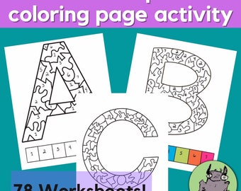 Alphabet Coloring Pages A-Z | Letter Recognition Worksheets | Preschool Kindergarten 1st 2nd Grade | ABC Printable PDF for Kids