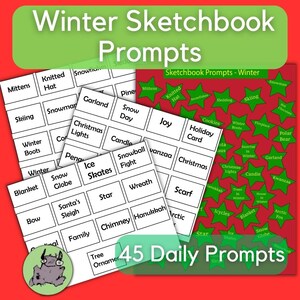 Sketchbook Prompts for Winter: Daily Art Practice 5th - 8th grades