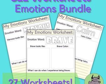 SEL Counseling Worksheets | Emotion & Feeling Identification | Printable Social Emotional Learning Activities Grades 1-12