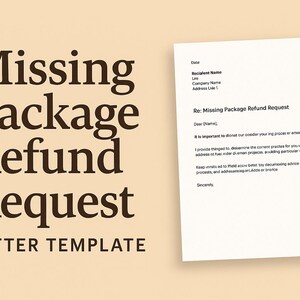 Carta de solicitud de reembolso por paquete perdido (PDF editable, Documento de Google) Plantilla de queja por envío perdido
