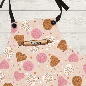 Pan Dulce Concha Custom Apron, Cafecito y Chisme, Mexican Christmas Gift, Christmas Apron, Concha Apron, Regalo para Mujer