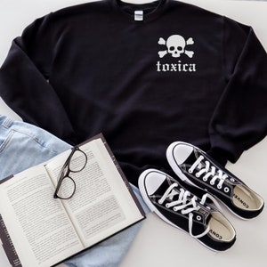 Toxica Sweatshirt Old English Text Tee Chola Style Lowrider Shirt Chicano Streetwear Mexican Latina Shirt