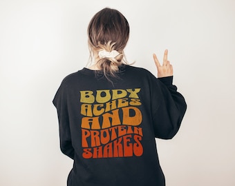 Funny Workout Sweatshirt, Gym T-Shirt, Workout Clothes for Women, Gift for Gym Lover, Women Gym Apparel Pump Cover Retro Design