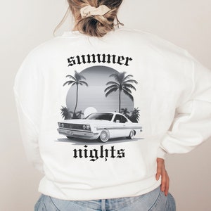 Chicana Old English Text Sweatshirt Chola Style Summer Nights Lowrider Shirt Chicano Streetwear Latina Shirt