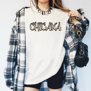 Chicana T-Shirt Graffiti Style Text Chola Style Lowrider Shirt Chicano Tee Street Wear