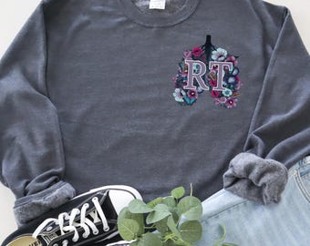 Cute Respiratory Therapist Sweatshirt, Botanical Design, Respiratory Therapist, Gift for Respiratory Therapist Sweater, RT Shirt